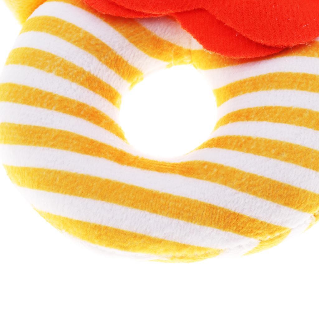 Animal Developmental Toy Bed Bells Baby Soft Toys Rattle Orange Lion