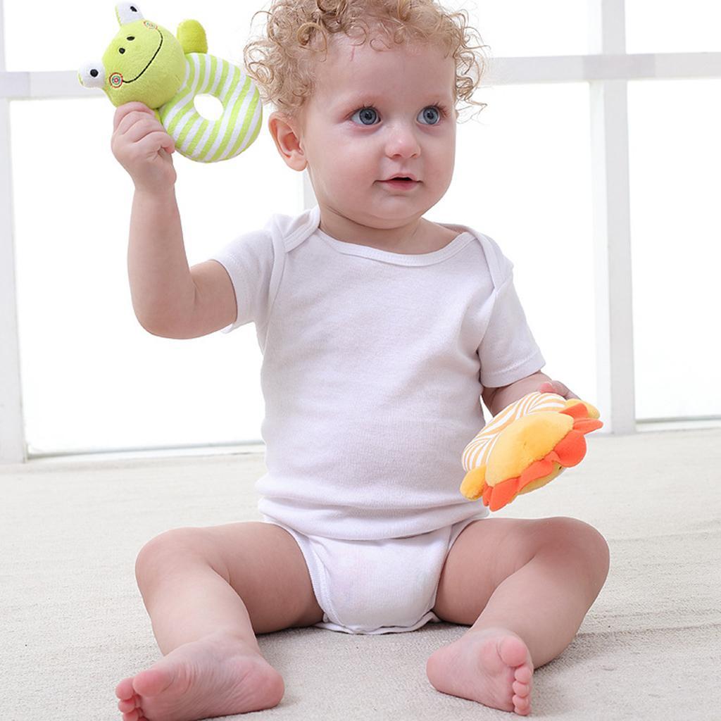 Animal Developmental Toy Bed Bells Baby Soft Toys Rattle Orange Lion
