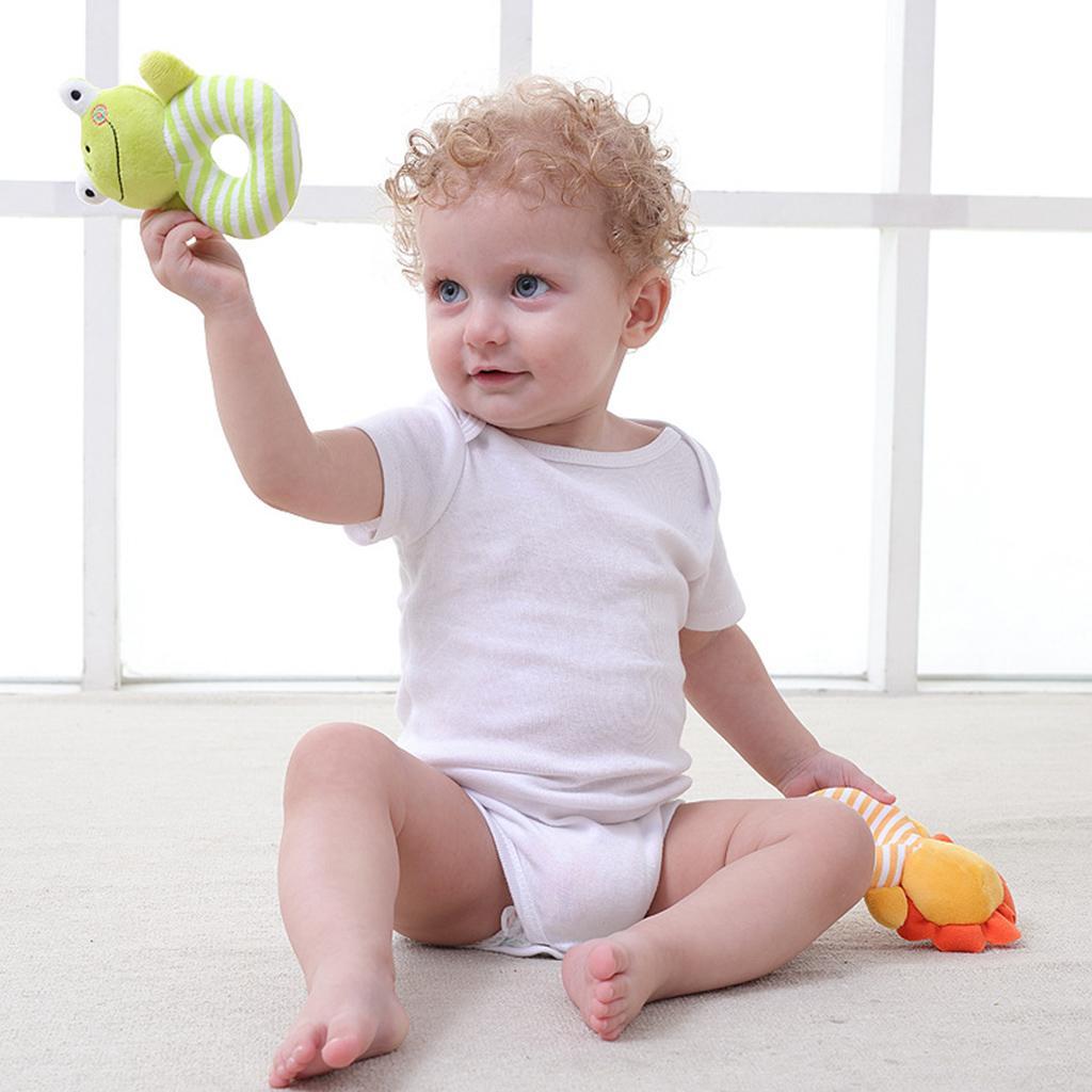 Animal Developmental Toy Bed Bells Baby Soft Toys Rattle Orange Lion
