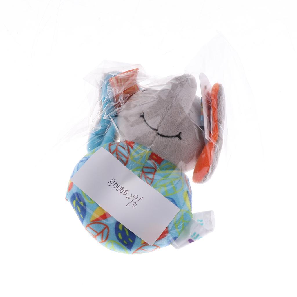 Baby Wrist Hand Bell Rattle Soft Plush Stuffed Educational Toy Elephant