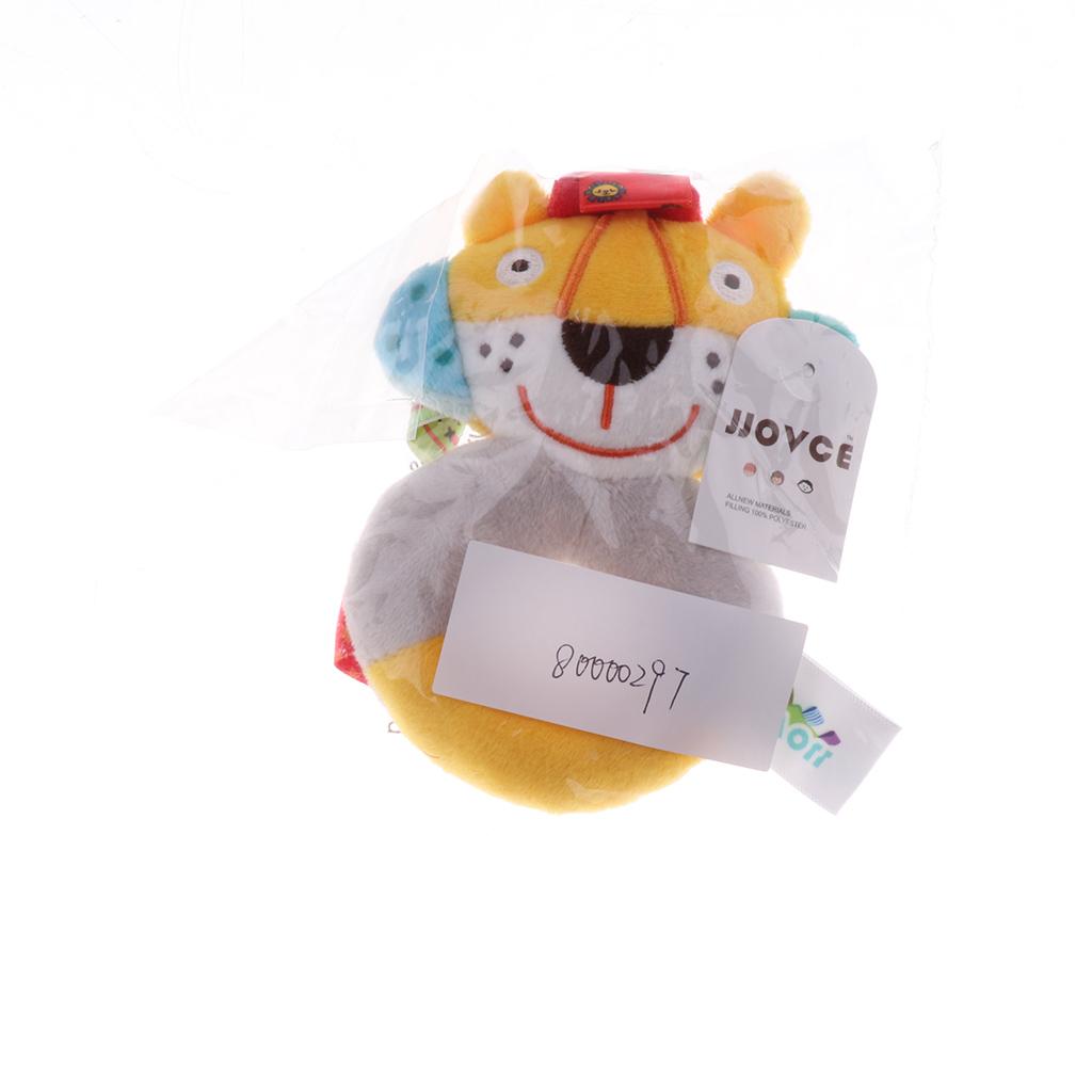 Baby Wrist Hand Bell Rattle Soft Plush Stuffed Educational Toy Lion