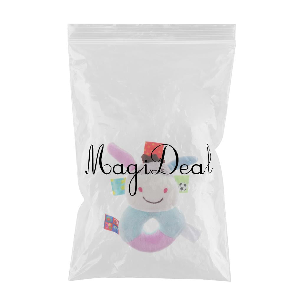 Baby Wrist Hand Bell Rattle Soft Plush Stuffed Educational Toy Donkey