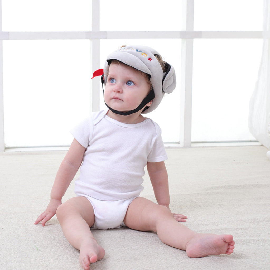 Baby Infant Adjustable Safety Helmet Headguard Protective Harnesses Cap Gray