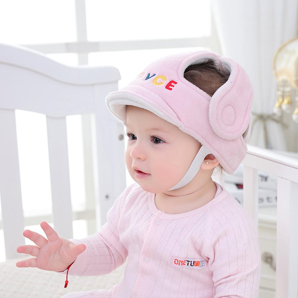 Baby Infant Adjustable Safety Headguard Protective Harnesses Cap Pink