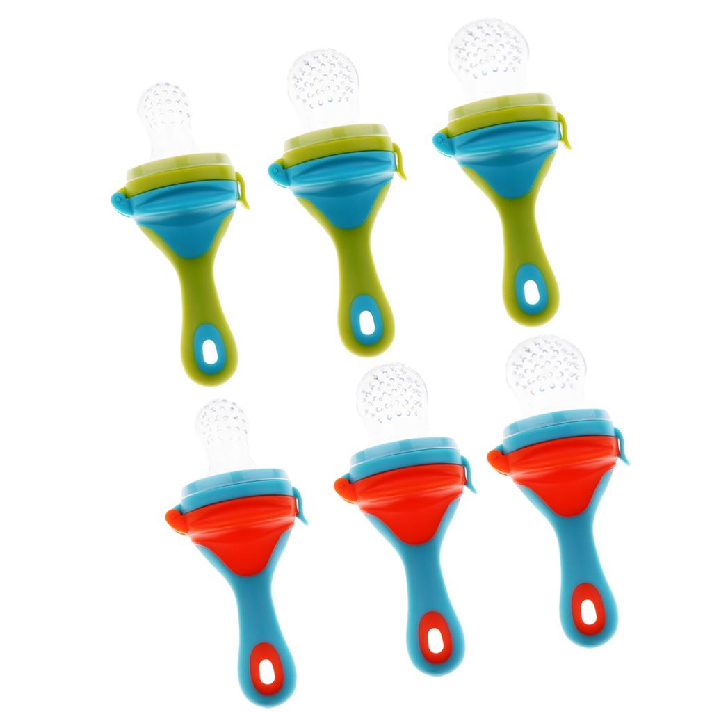 Baby Soft Fruit Gum Teething Nipple Biting Training Toy L Blue red