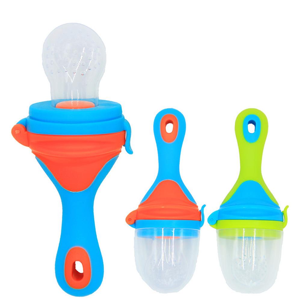 Baby Soft Fruit Gum Teething Nipple Biting Training Toy L Blue red