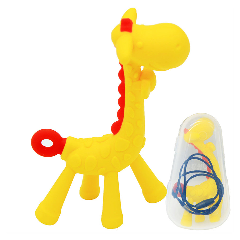 Baby BPA Free Silicone Giraffe Teething Necklace Nursing Teether Yellow