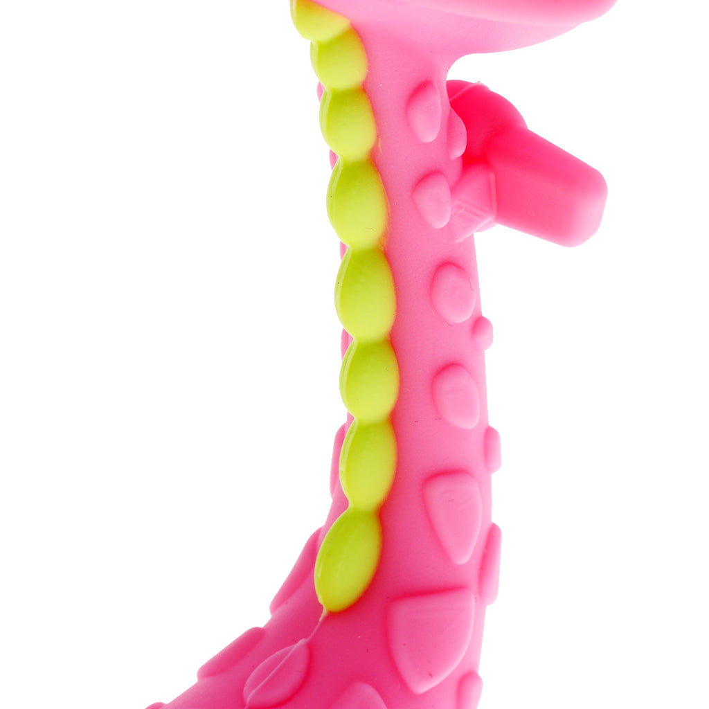 Baby BPA Free Silicone Giraffe Teething Necklace Nursing Teether Pink