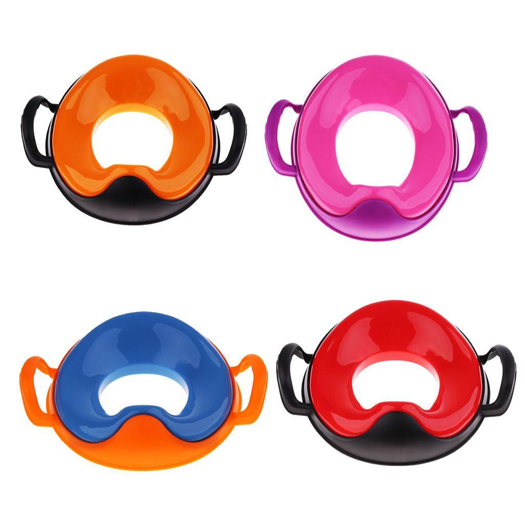 Kids Comfortable Soft Padded Cover Toilet Seat Training Toddler Orange