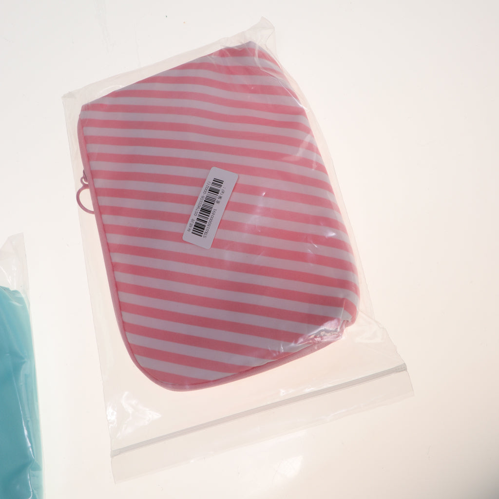 Electronic Accessories Storage USB Cable Organizer Bag Case Pink Stripe