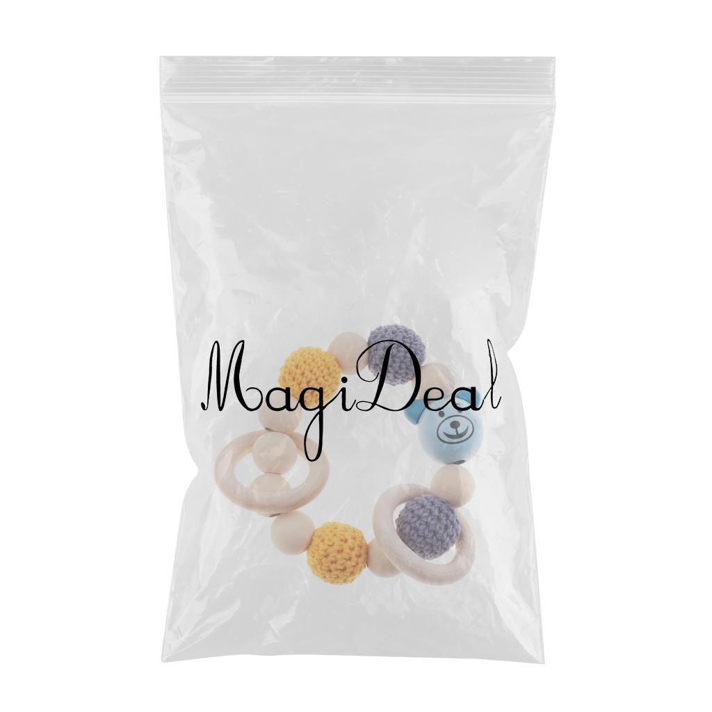 Baby Wooden Teether Nursing Bracelet Food Grade Style 1