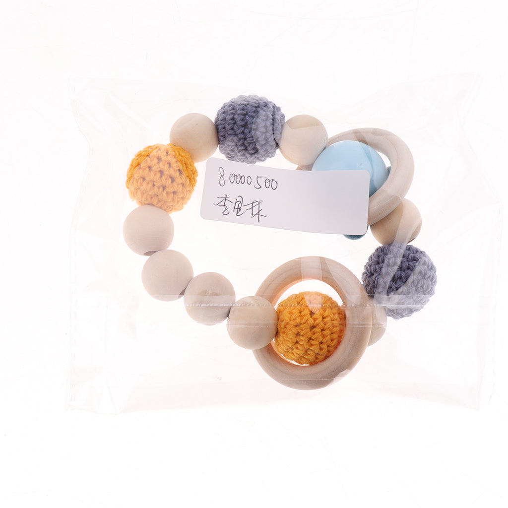 Baby Wooden Teether Nursing Bracelet Food Grade Style 1