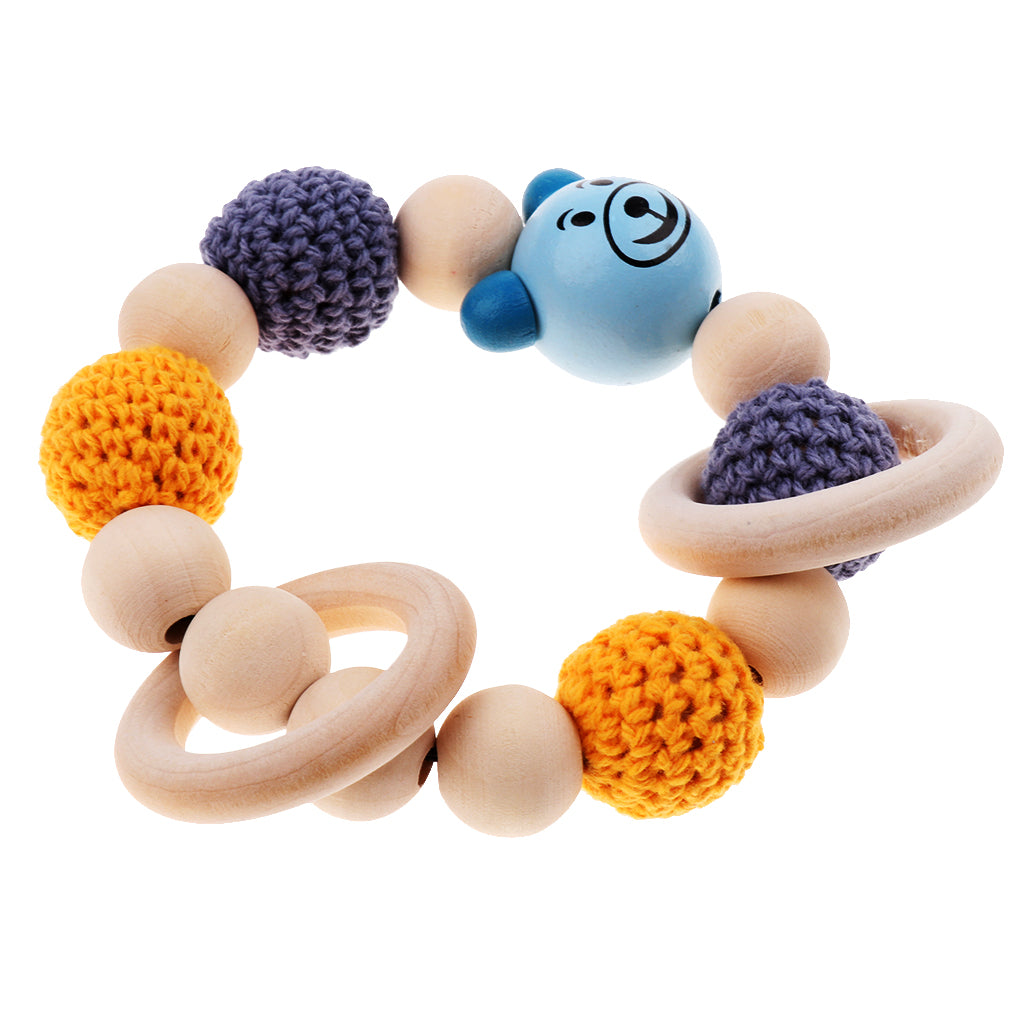 Baby Wooden Teether Nursing Bracelet Food Grade Style 1