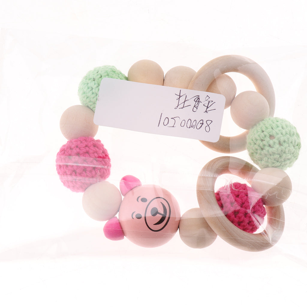 Baby Wooden Teether Nursing Bracelet Food Grade Style 2