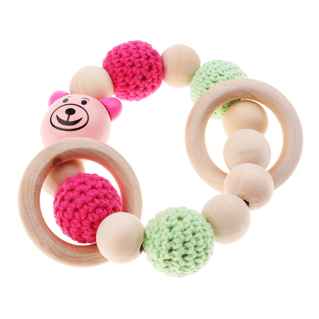 Baby Wooden Teether Nursing Bracelet Food Grade Style 2