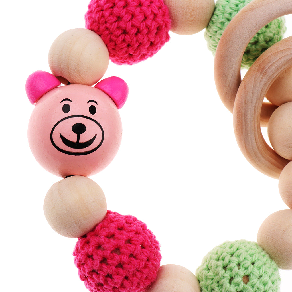 Baby Wooden Teether Nursing Bracelet Food Grade Style 2