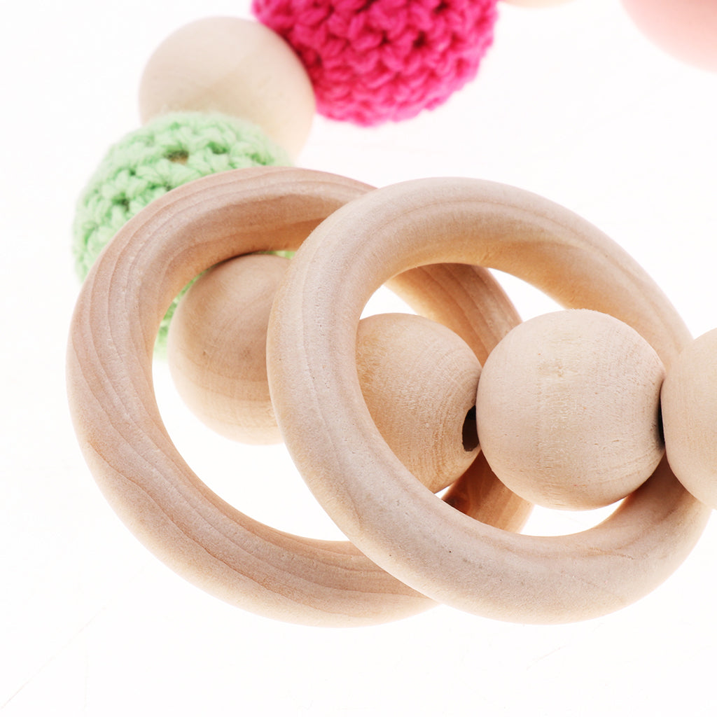 Baby Wooden Teether Nursing Bracelet Food Grade Style 2