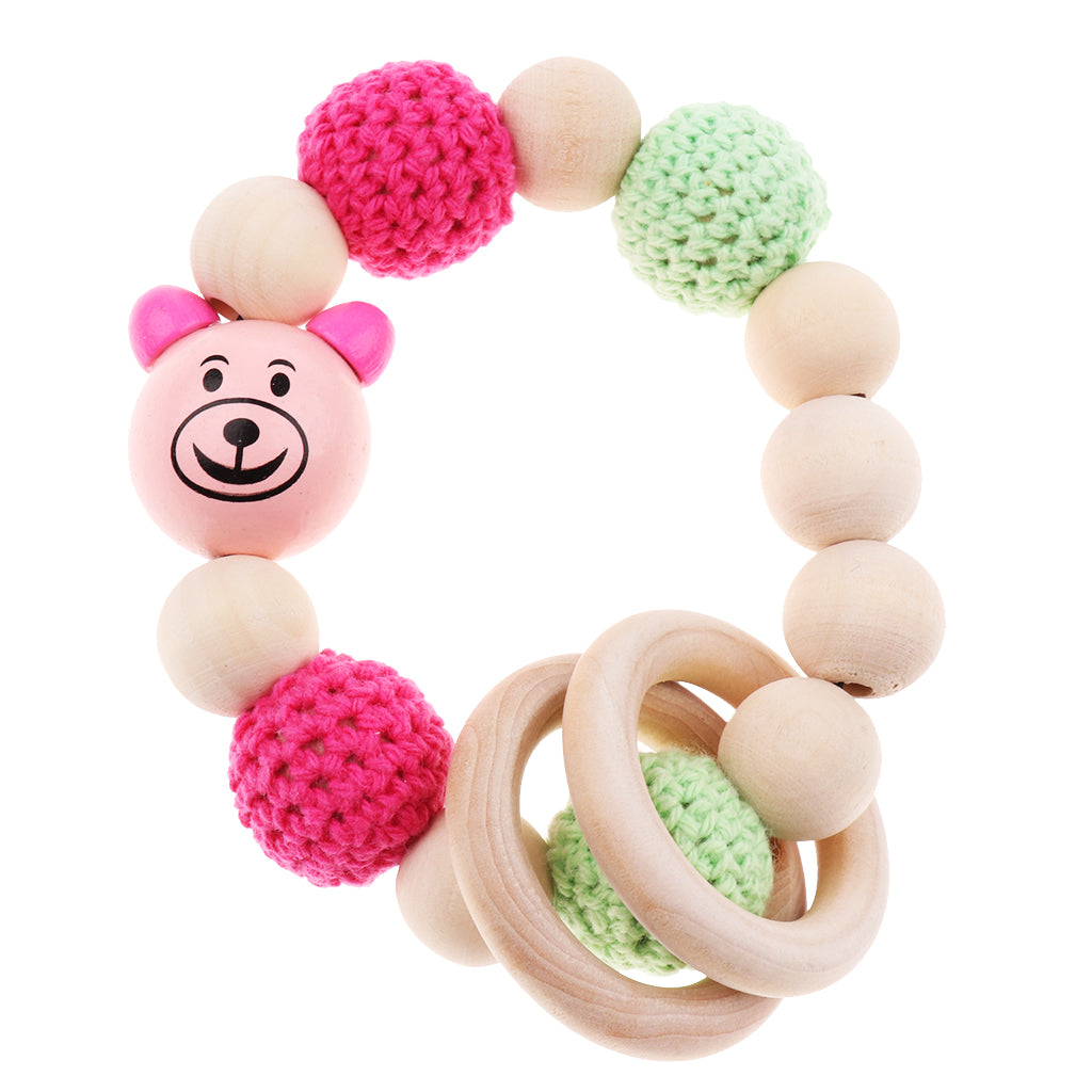 Baby Wooden Teether Nursing Bracelet Food Grade Style 2