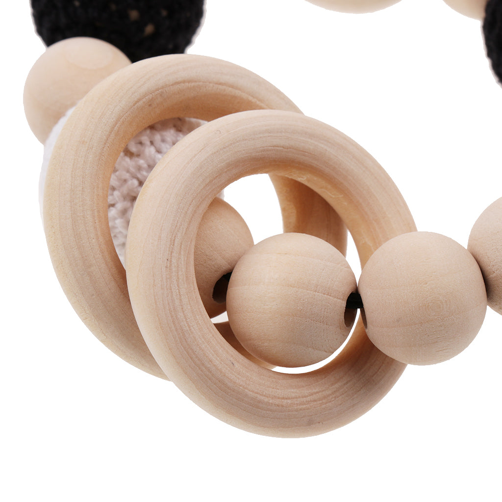 Baby Wooden Teether Nursing Bracelet Food Grade Style 3
