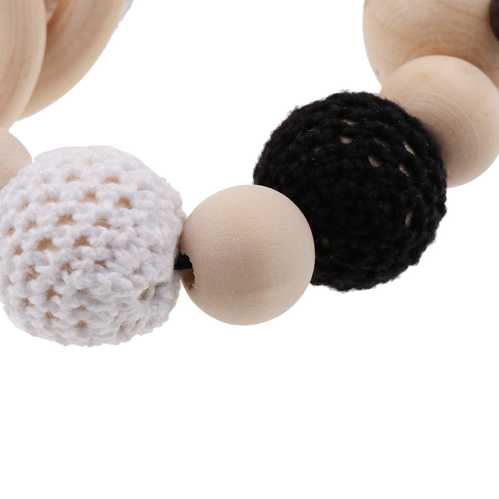 Baby Wooden Teether Nursing Bracelet Food Grade Style 3