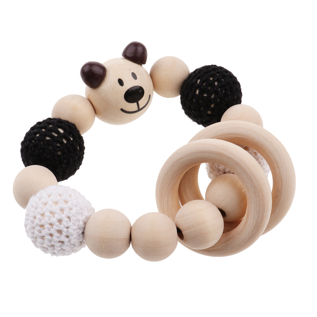 Baby Wooden Teether Nursing Bracelet Food Grade Style 3