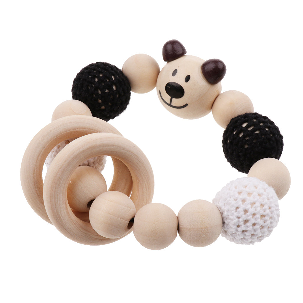 Baby Wooden Teether Nursing Bracelet Food Grade Style 3