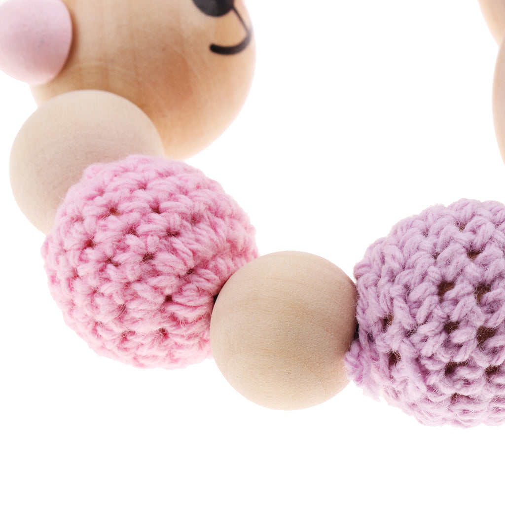 Baby Wooden Teether Nursing Bracelet Food Grade Style 4