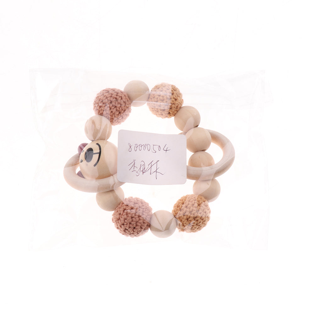 Baby Wooden Teether Nursing Bracelet Food Grade Style 5