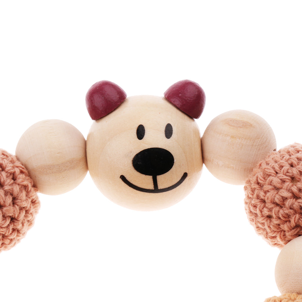 Baby Wooden Teether Nursing Bracelet Food Grade Style 5