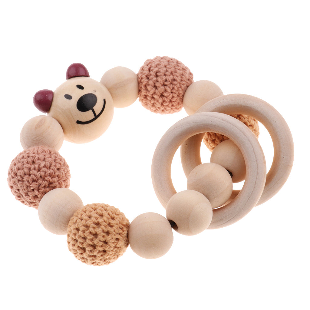 Baby Wooden Teether Nursing Bracelet Food Grade Style 5