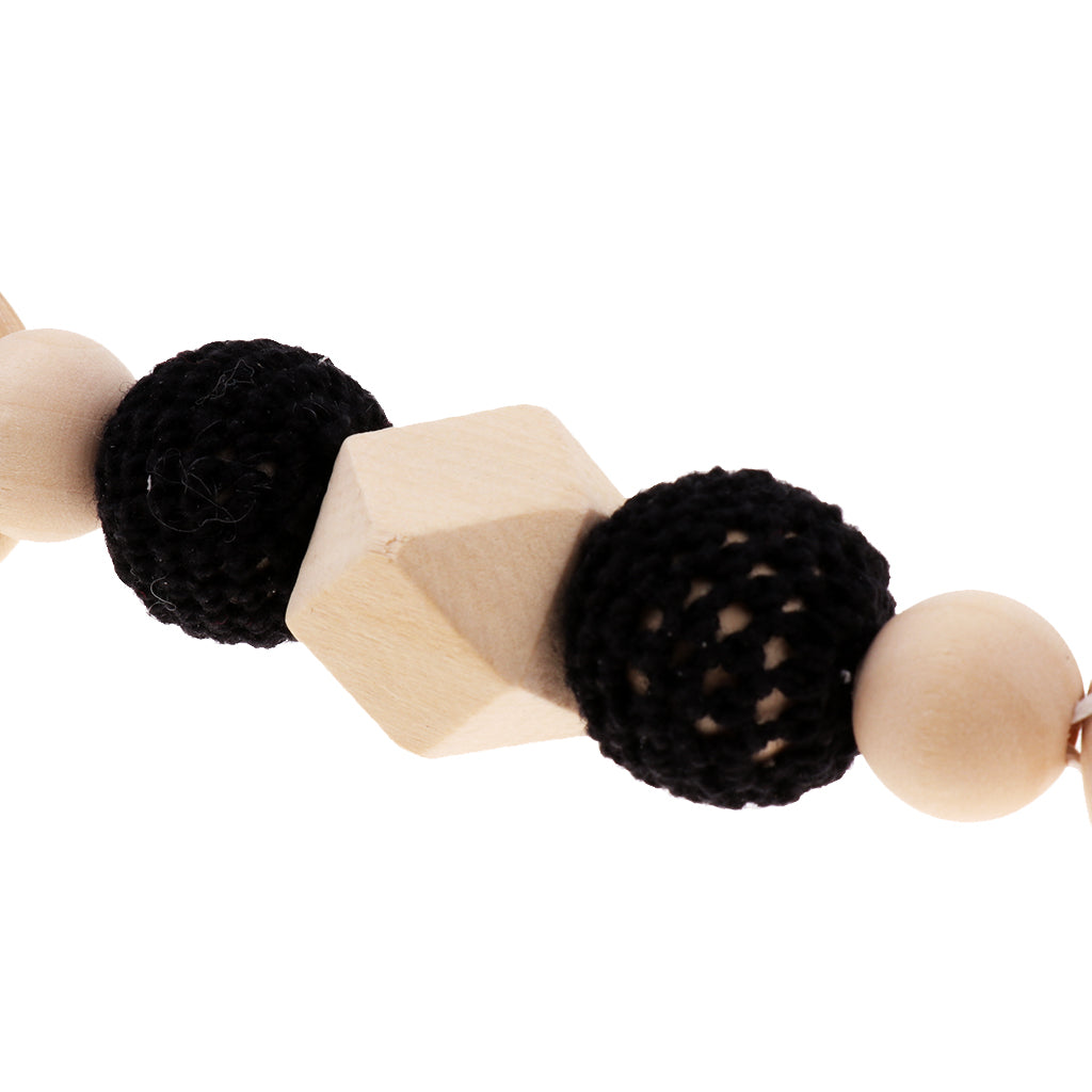 Baby Wooden Pacifier Clip Holder Nature Teething Chewable Infant Toy Style 2