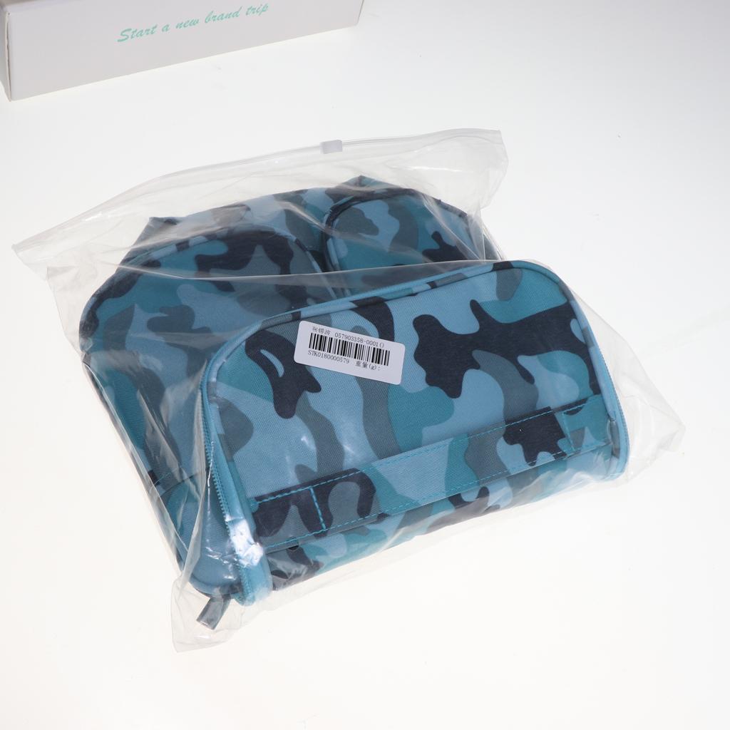 Big Capacity Toiletry Bag Makeup Cosmetic Storage Bag Camouflage Blue