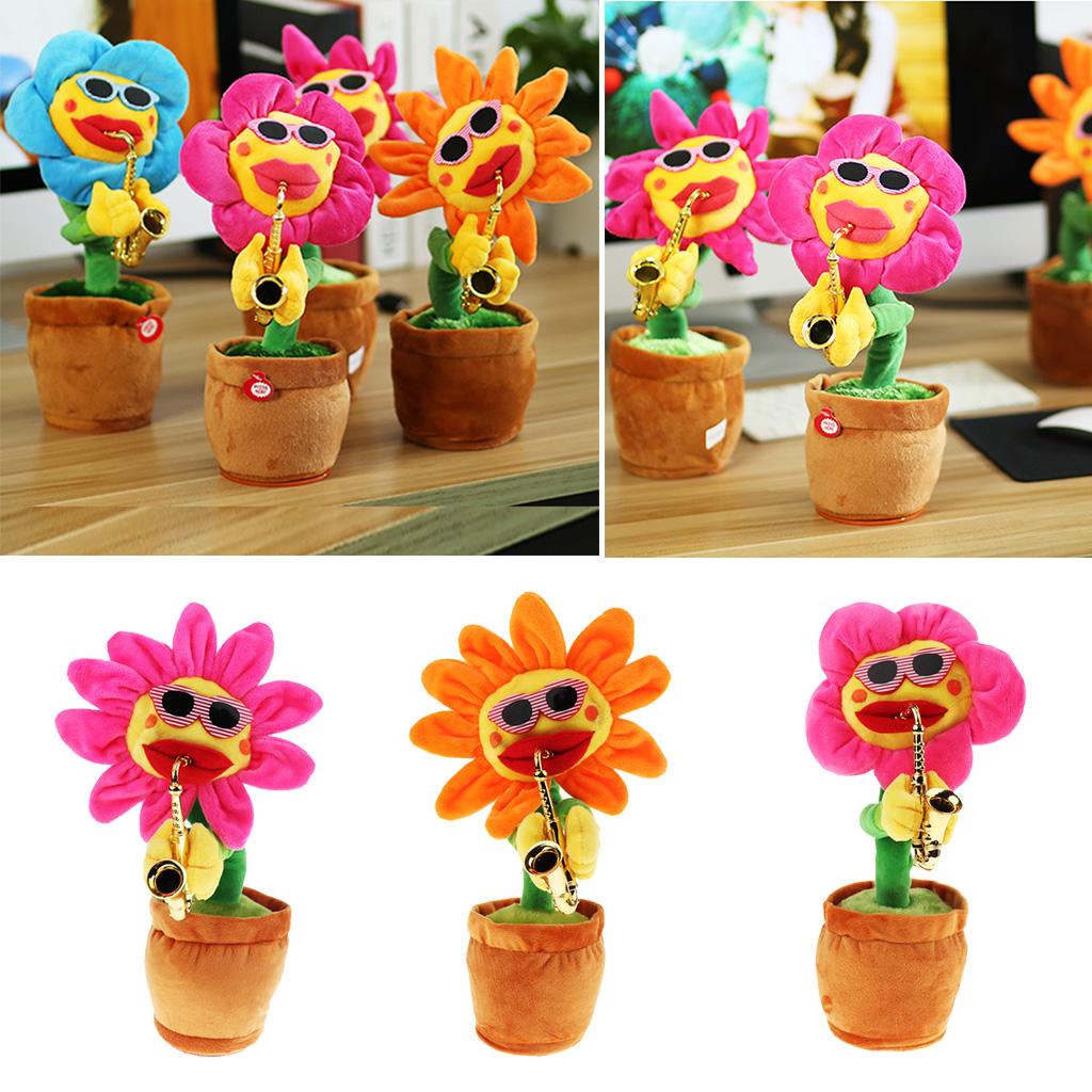 Dancing Toy Singing Sunflower Musical Plush Stuffed Plant Toys Orange leaves