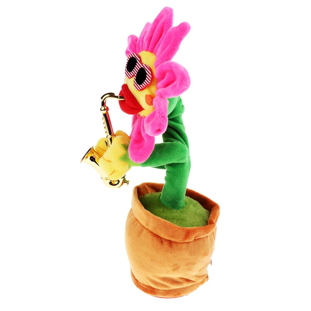 Dancing Toy Singing Sunflower Musical Plush Stuffed Plant Toys Red leaves