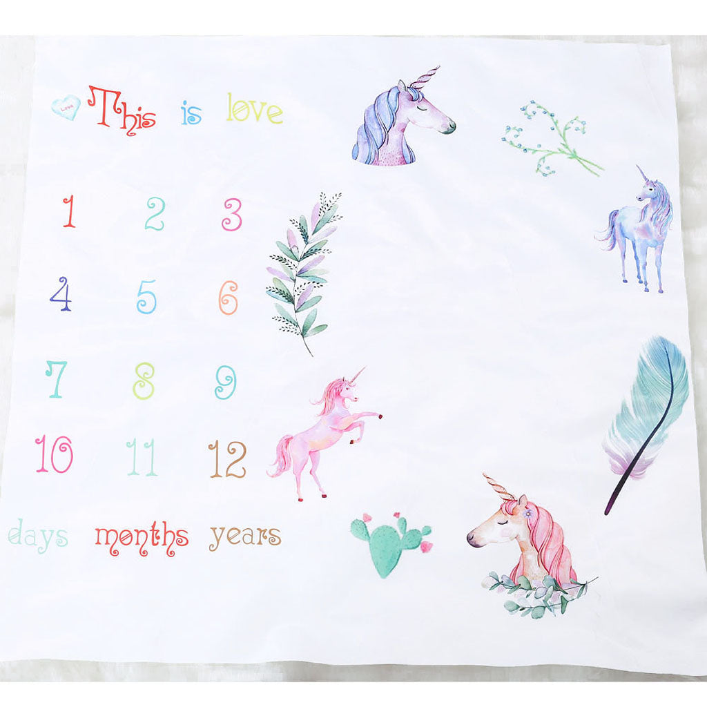 Newborn Baby Letter Milestone Blanket Photography Photo Props Shoots Unicorn