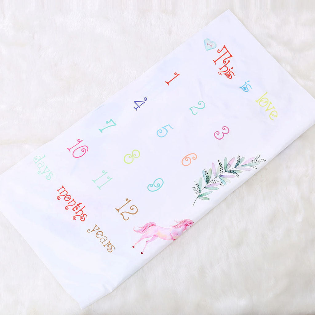 Newborn Baby Letter Milestone Blanket Photography Photo Props Shoots Unicorn