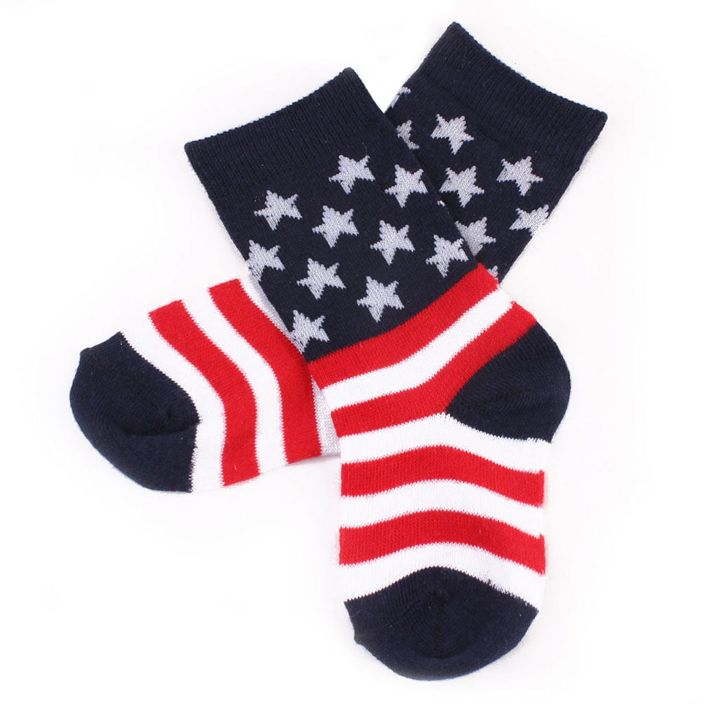 Womens Unisex American Flag Socks Crew Stars and Stripes 4th of July Patriotic Memorial Day