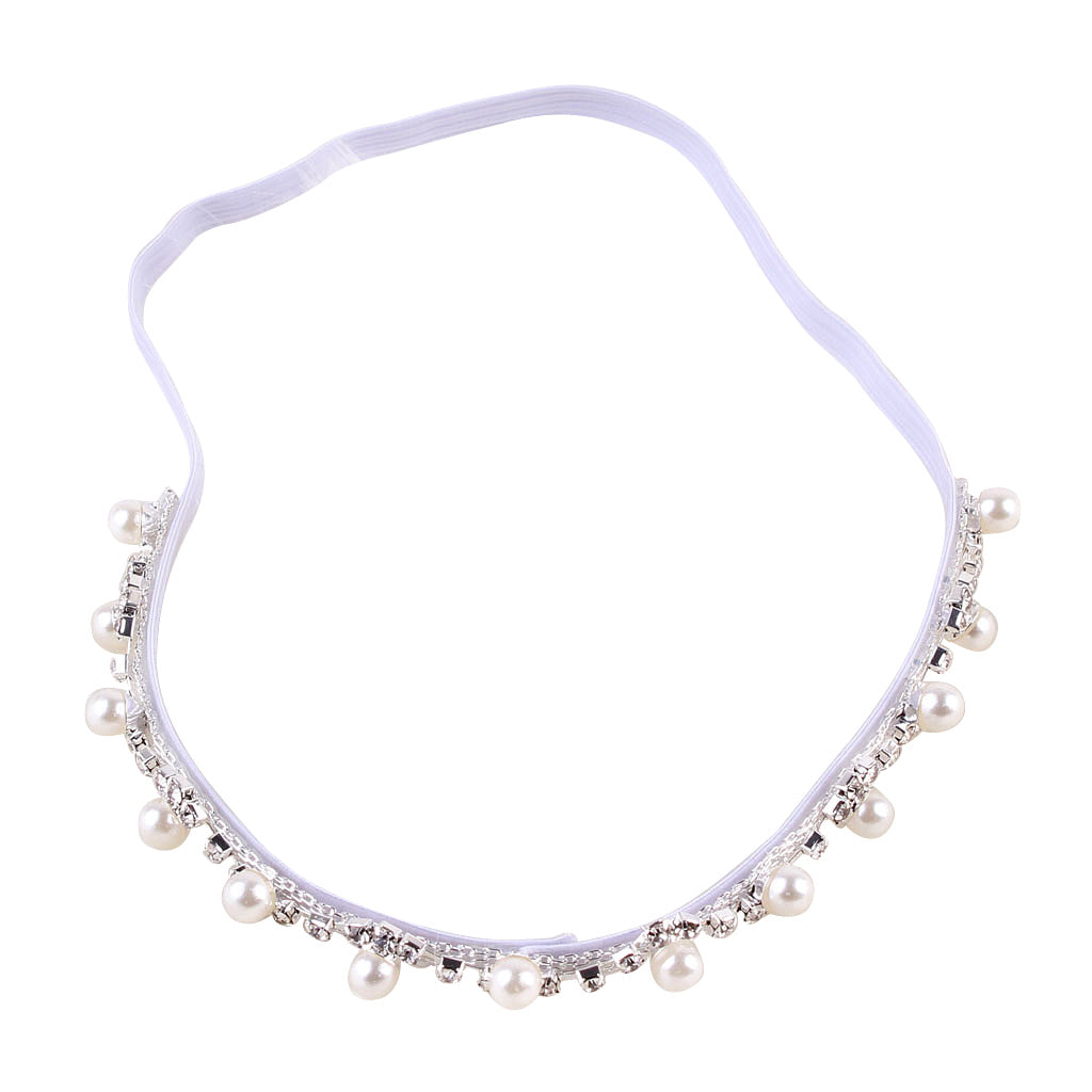 Baby Children Flower Pearl Infant Toddler Girl Headband Clips Hairband Hair Band