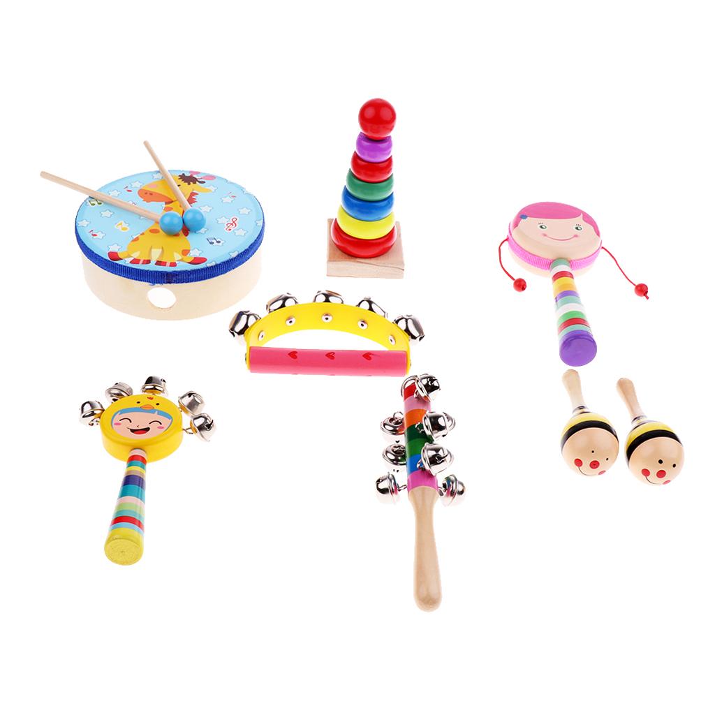 Percussion Set Kids Children Music Instruments Toys Band Rhythm Kit Girl-8 Pcs-1
