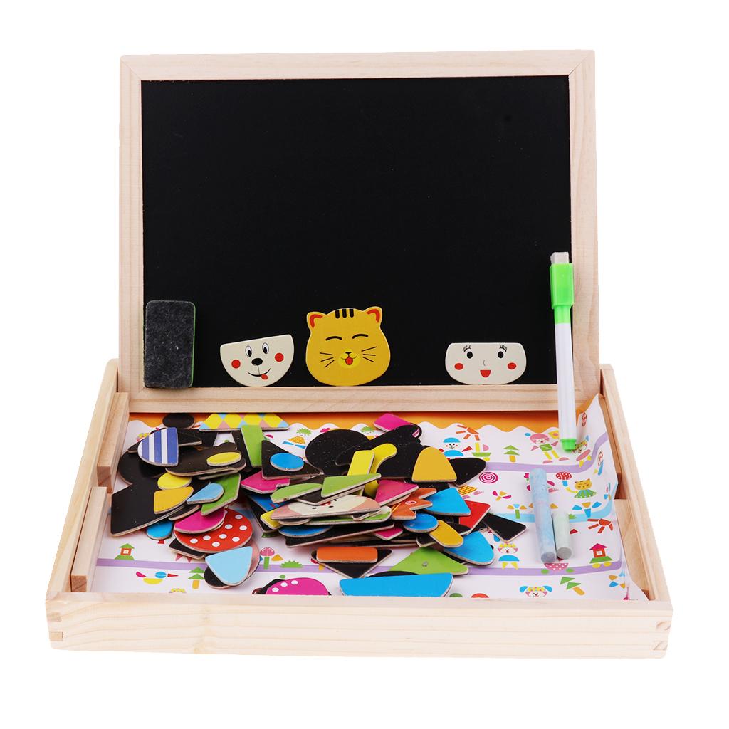Wooden Kids Children Educational Learning Toys Magnetic Board Puzzle Games Cat