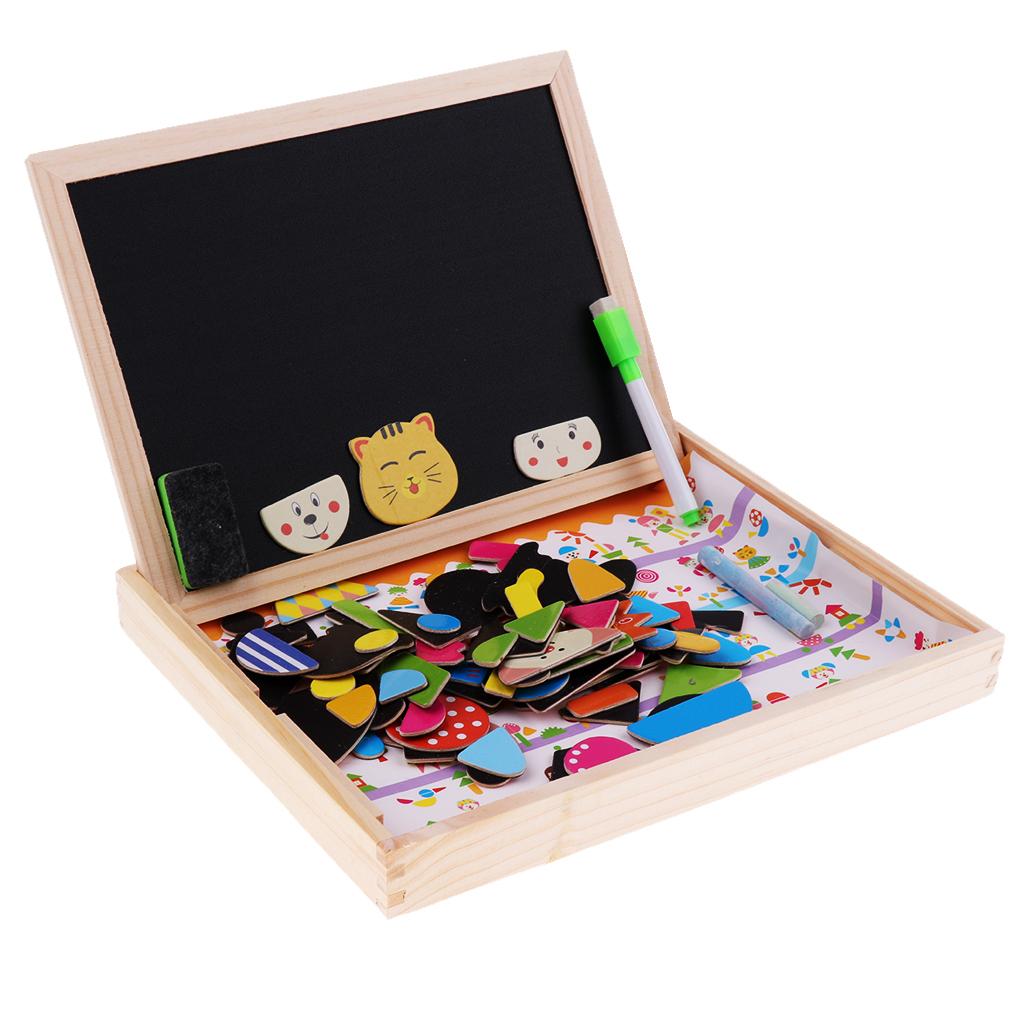 Wooden Kids Children Educational Learning Toys Magnetic Board Puzzle Games Cat