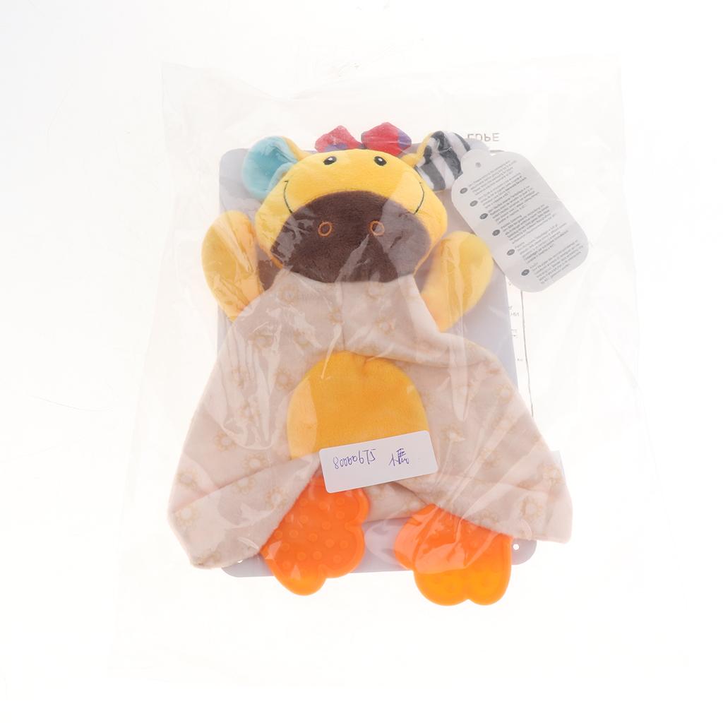 Baby Animal Soft Plush with BB Hand Rattle Security Blanket Deer