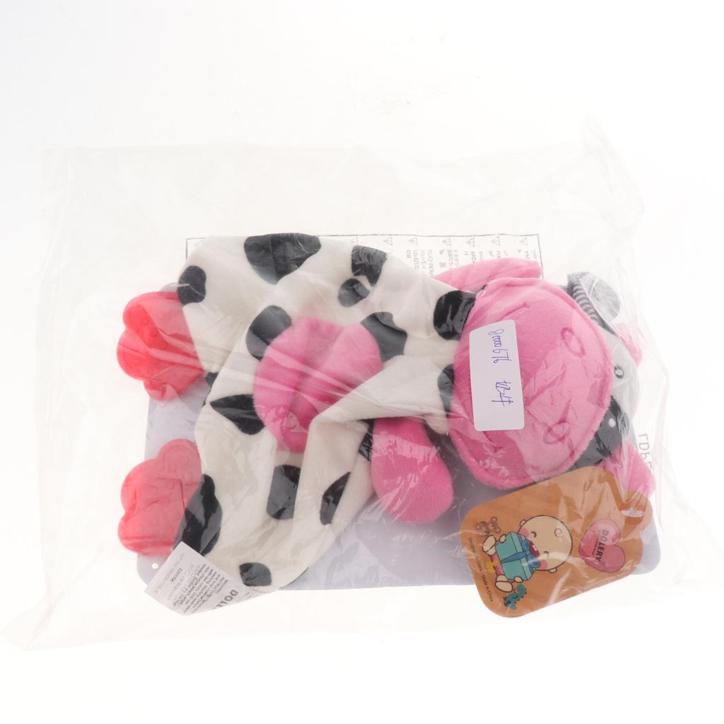 Baby Animal Soft Plush with BB Hand Rattle Security Blanket Cow
