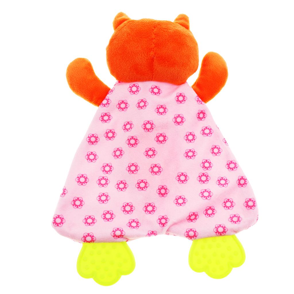 Baby Animal Soft Plush with BB Hand Rattle Security Blanket Fox