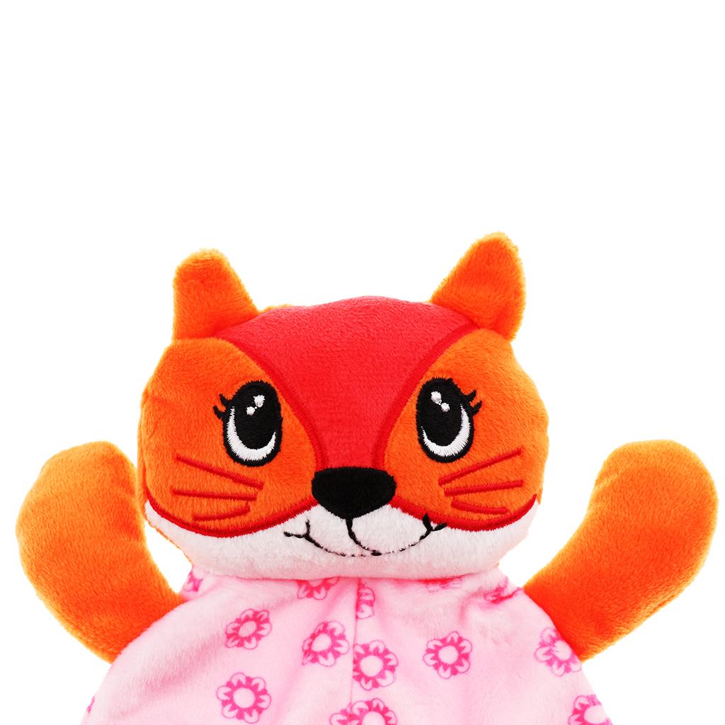 Baby Animal Soft Plush with BB Hand Rattle Security Blanket Fox