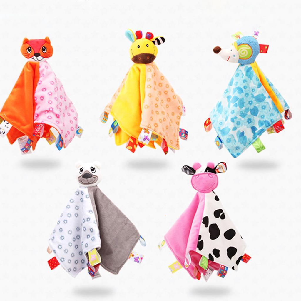 Baby Blanket Soft Plush Teething Security Tag Blankets fox