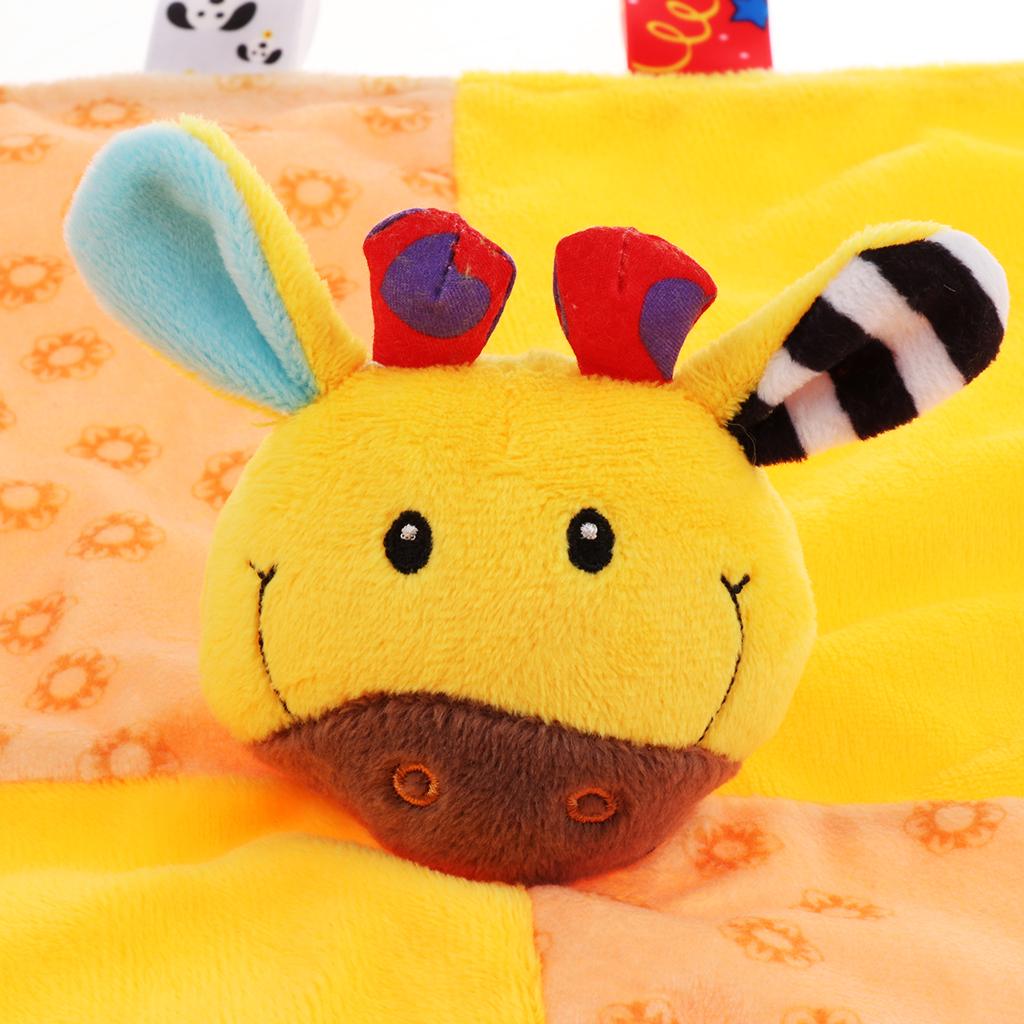Baby Blanket Soft Plush Teething Security Tag Blankets deer