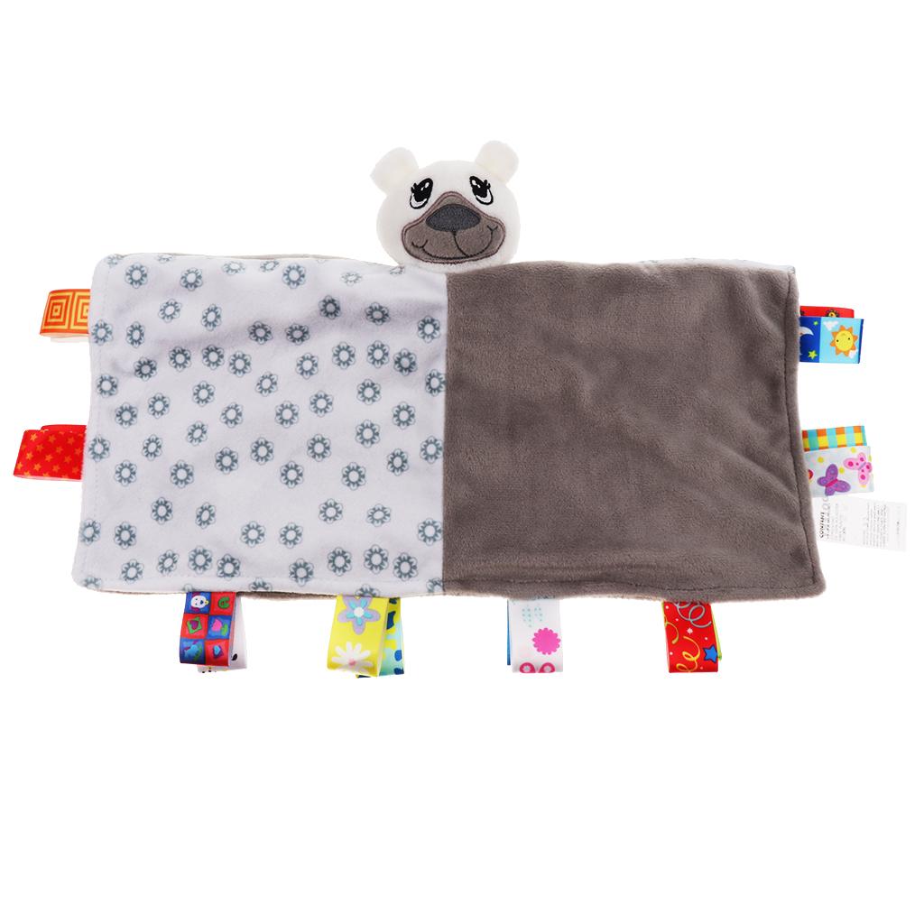 Baby Blanket Soft Plush Teething Security Tag Blankets bear