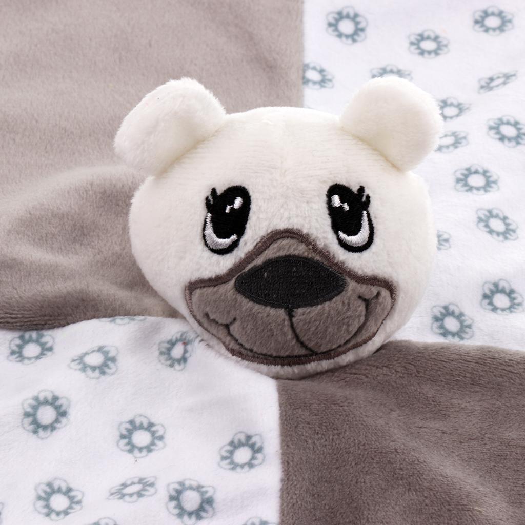 Baby Blanket Soft Plush Teething Security Tag Blankets bear