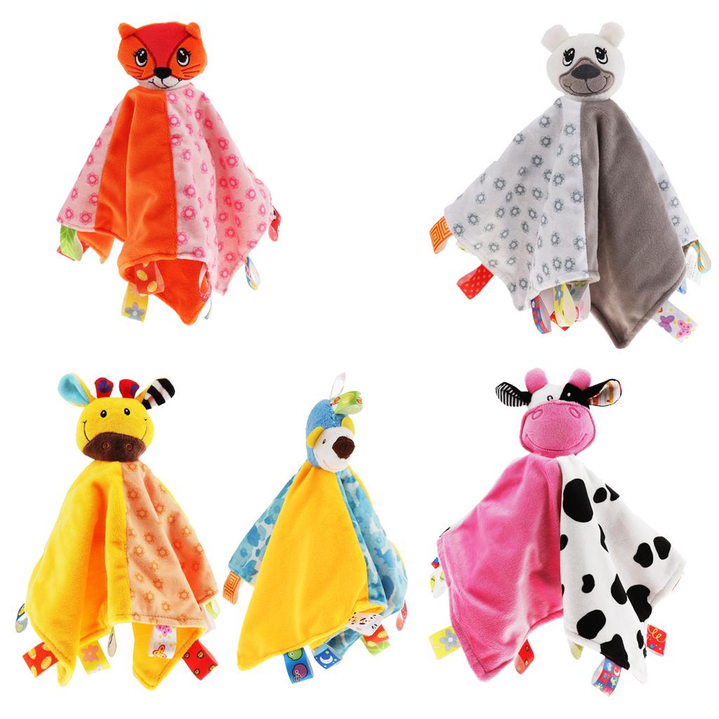 Baby Blanket Soft Plush Teething Security Tag Blankets hedgehog